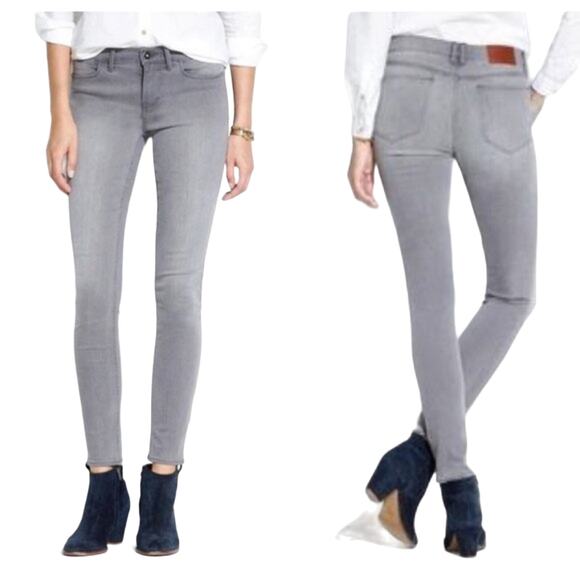 Madewell Skinny Skinny Ankle Grey Size 26 Jeans Mid Rise Stretch Inseam 27.5 - Picture 1 of 11